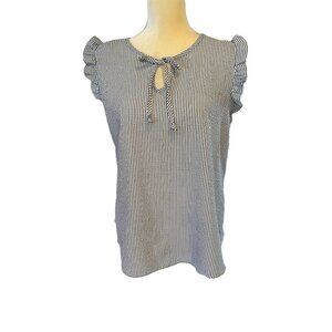 NY Invasion Ruffled Sleeveless top, size Large